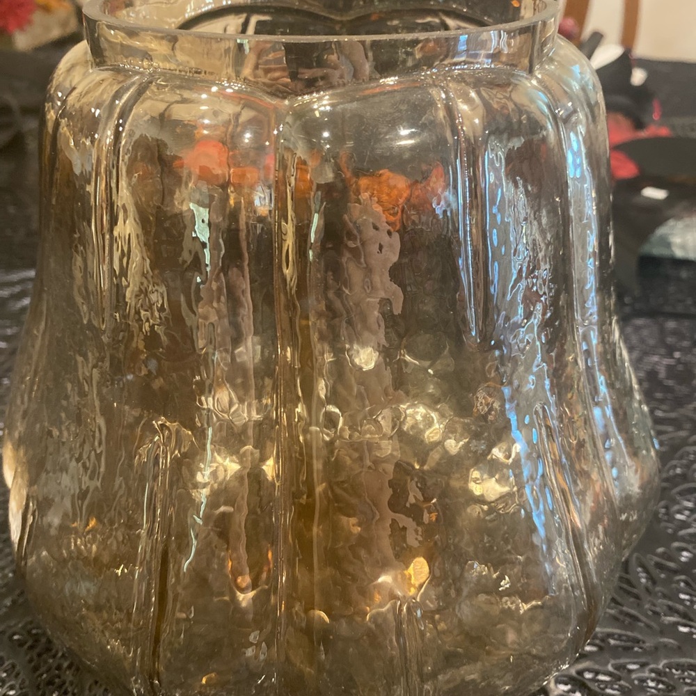 Pier1 Glass Pumpkin With Removable Metal Pillar Candle Holder - Picture 5 of 9